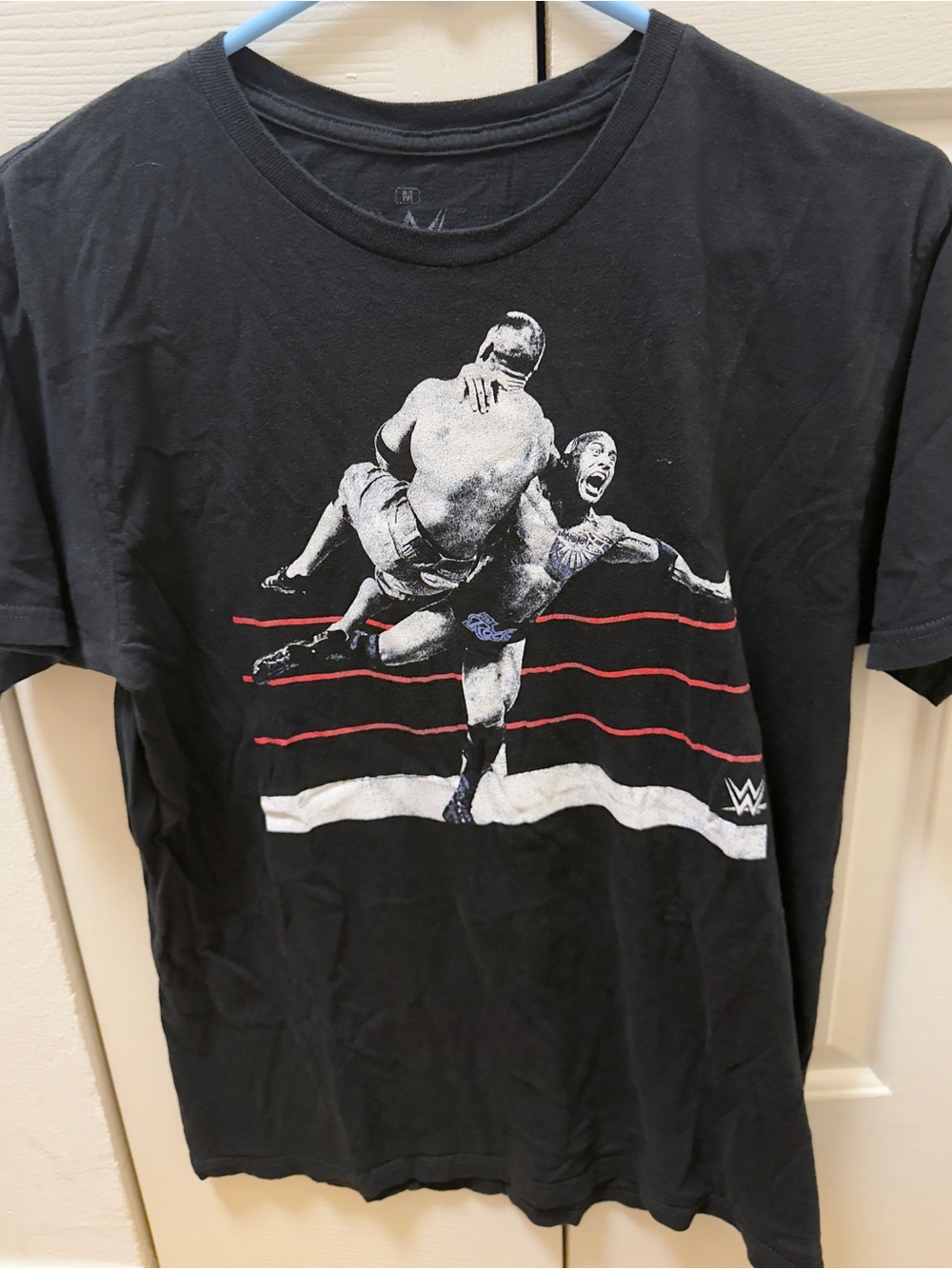 WWE Wrestling Action Photo Graphic Tee Black Size M